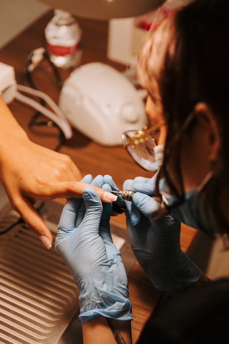 Professional e-file Russian Manicure preparation